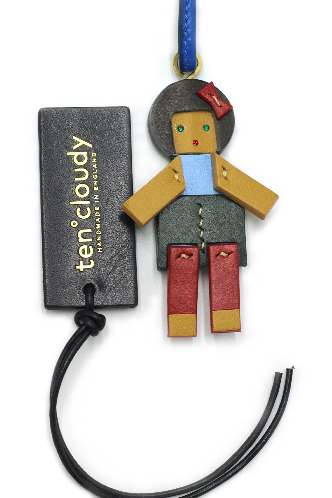 Handmade leather bag charm doll