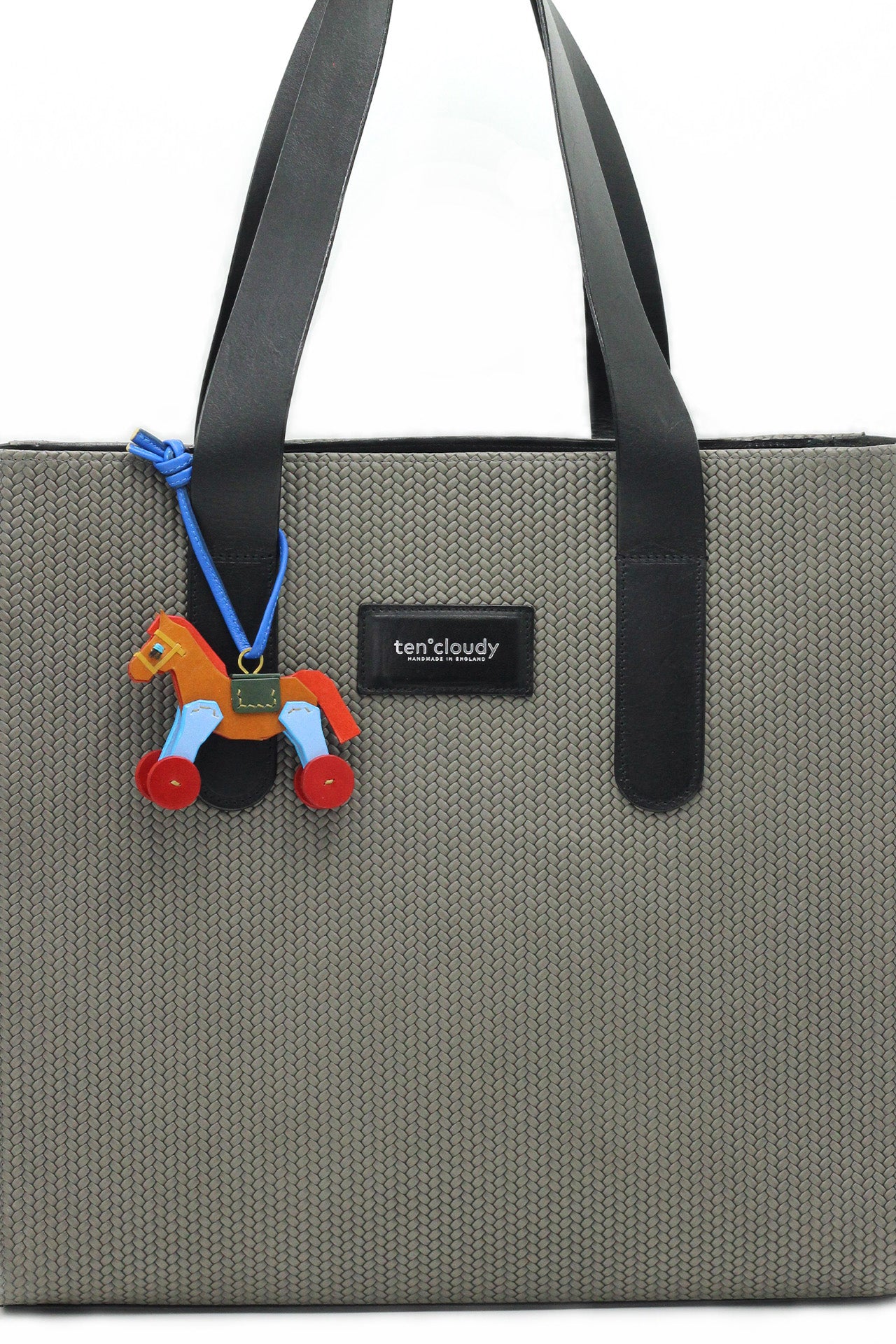 Handmade leather bag charm horse_brown