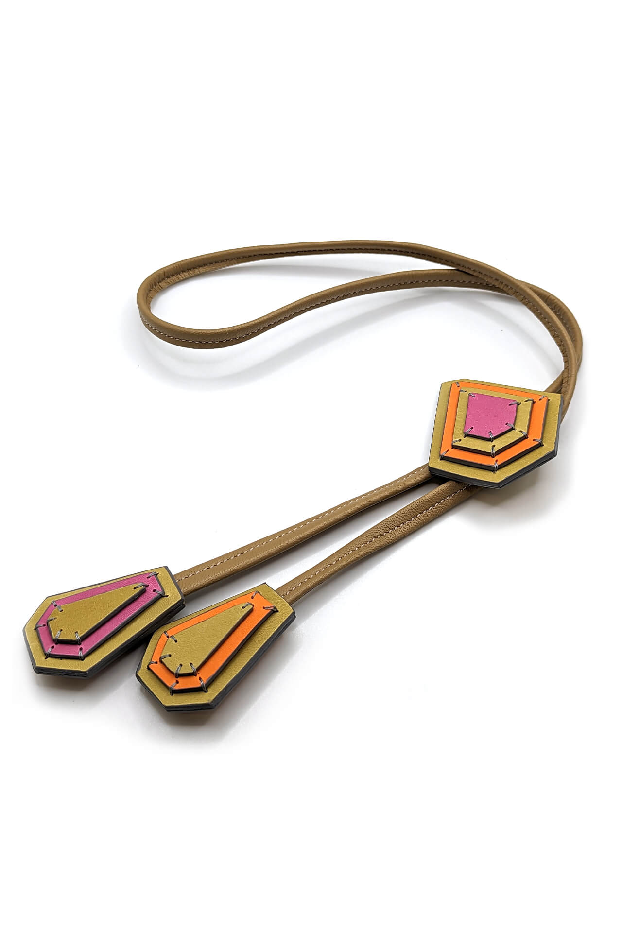 “True gems” bolo tie_mustard