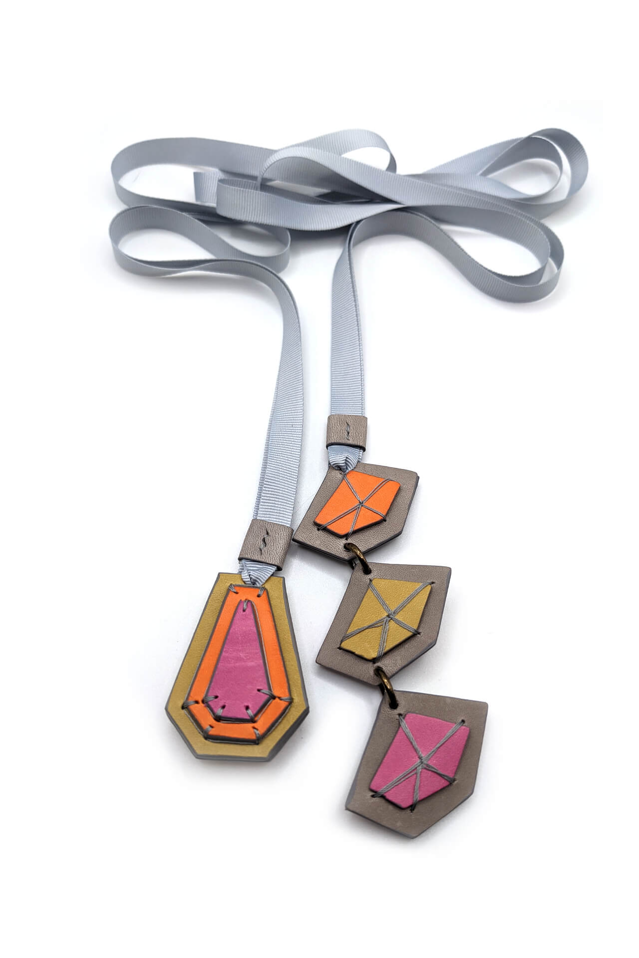 "True gems" leather stones tie