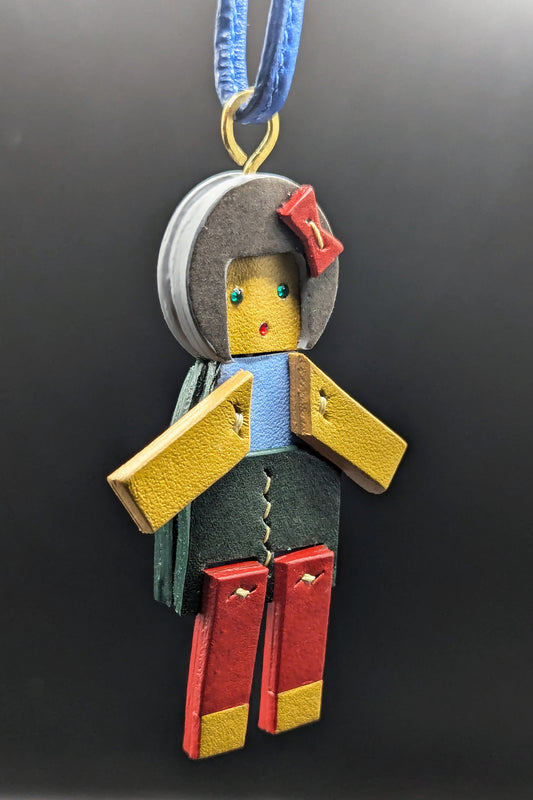 Handmade leather bag charm doll